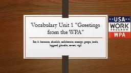 Vocabulary Unit 1 