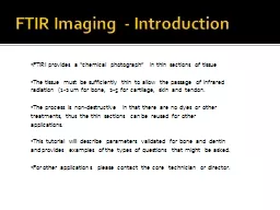 FTIR Imaging  - Introduction