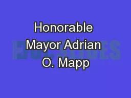 Honorable Mayor Adrian O. Mapp