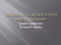 Microbial Classification and taxonomy