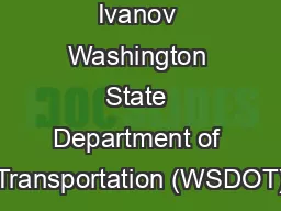 Barbara Ivanov Washington State Department of Transportation (WSDOT)
