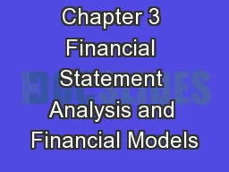 MBAC 6060 Chapter 3 Financial Statement Analysis and Financial Models