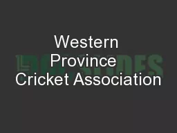 Western Province  Cricket Association