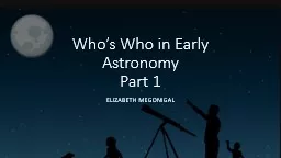 Who’s Who in Early Astronomy