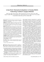 LongTerm Outcome Evaluation in Young Adults Following