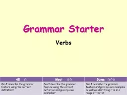 Grammar Starter Verbs All