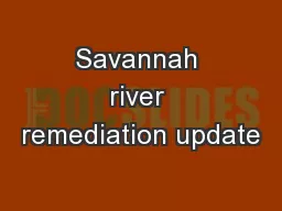 Savannah river remediation update