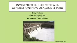 Investment in Hydropower Generation: New Zealand & PEru