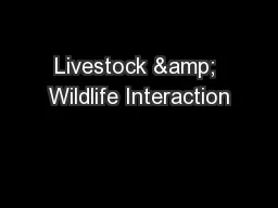 Livestock & Wildlife Interaction