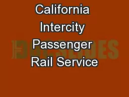 California Intercity Passenger Rail Service