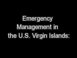Emergency Management in the U.S. Virgin Islands: