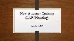 New Attorney Training (LAF/Housing)