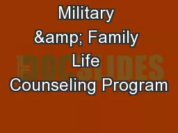 Military & Family Life Counseling Program