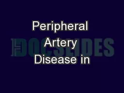 Peripheral Artery Disease in
