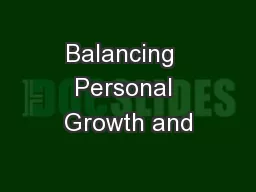 Balancing  Personal Growth and