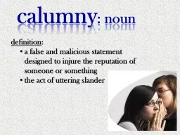 calumny : noun definition