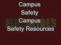 Campus Safety Campus Safety Resources