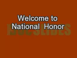 Welcome to National  Honor