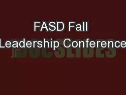 FASD Fall Leadership Conference