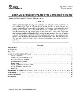 Application Report SZZA  June  ShelfLife Evaluation of LeadFree Component Finishes Douglas