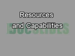 Resources and Capabilities