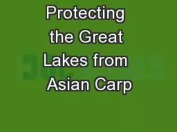 Protecting the Great Lakes from Asian Carp