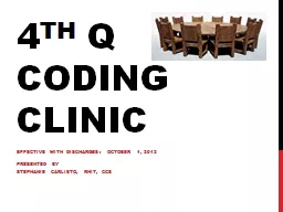 4 th  Q Coding Clinic Effective with discharges: October 1, 2012