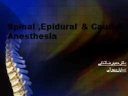 Spinal ,Epidural & Caudal