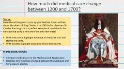 How much did medical care change between 1200 and 1700?