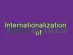 Internationalization   of