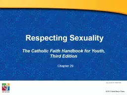 Respecting Sexuality The Catholic Faith Handbook for Youth, Third Edition