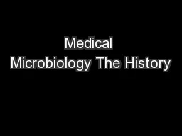 Medical Microbiology The History