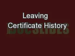 Leaving  Certificate History