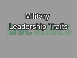 Military Leadership Traits