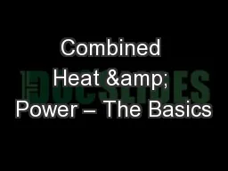 Combined Heat & Power – The Basics