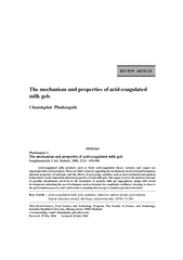 The mechanism and properties of acidcoagulated milk ge