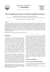 Journal of Environmental Sciences   ect of coagulation