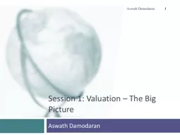 Session 1: Valuation – The Big Picture