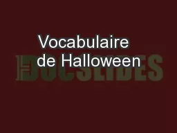 Vocabulaire  de Halloween