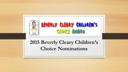 2015  Beverly Cleary Children’s Choice Nominations