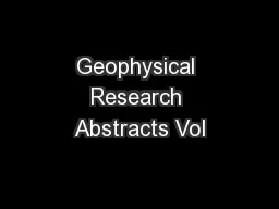 Geophysical Research Abstracts Vol
