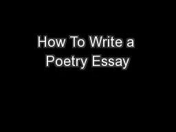 How To Write a Poetry Essay