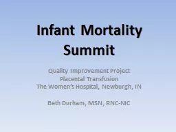 Infant Mortality Summit Quality Improvement Project