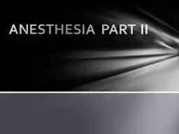 ANESTHESIA PART II Assessment