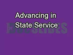 Advancing in State Service