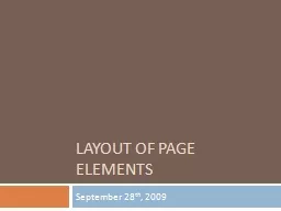 Layout of Page Elements September
