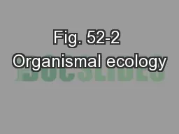 Fig. 52-2 Organismal ecology