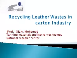 Recycling   Leather Wastes in carton Industry