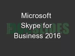 Microsoft Skype for Business 2016