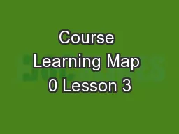 Course Learning Map 0 Lesson 3